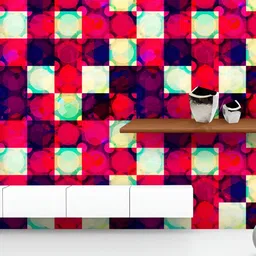 ArtzFolio Printed UV-Resistant Anti-Bacterial Grunge Red Diamond Peel & Stick Wallpaper-image-65