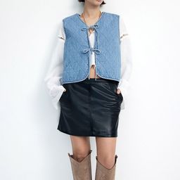 H&M Quilted Denim Gilet-picture-28
