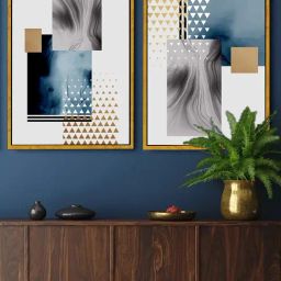Art Street Blue Canvas Wall Art - Set of 2-16