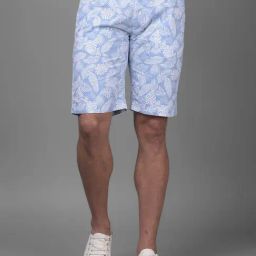 Crimsoune Club Blue Cotton Slim Fit Floral Print Shorts-picture-30