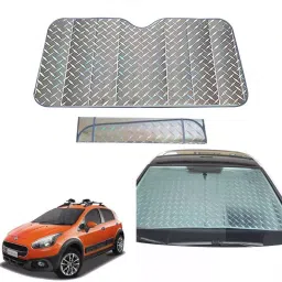 Auto Pearl F23 Dashboard Sun Shade Cover with Suction Cup for Fiat Avventura (Grey)-picture-42