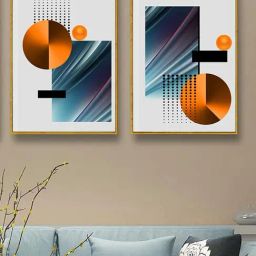 Art Street Orange Canvas Wall Art - Set of 2-18