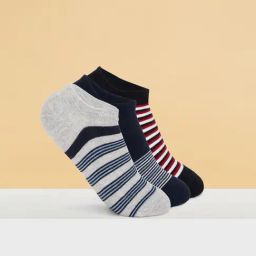 Ajile by Pantaloons Multicolor Cotton Striped Socks Pack of 3-image-67