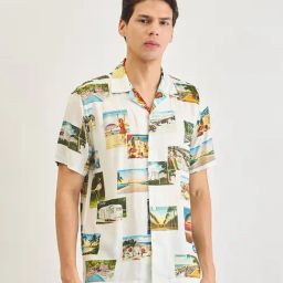 Lindbergh White Printed Relaxed Fit Shirt-image-53