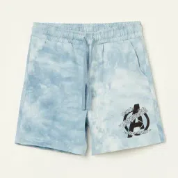 Fame Forever by Lifestyle Boys Blue Cotton Printed Shorts-picture-0