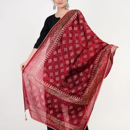 Karthav Fashion Floral Printed Silk Dupatta-58