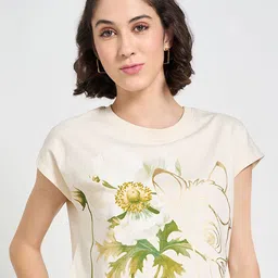 Honey by Pantaloons Floral Print Extended Sleeves Cotton Top-picture-19