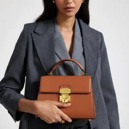 Miraggio Michelle Brown Textured Medium Satchel-image-85