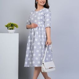 HETSA Women Floral Printed Mirror Work Floral Maternity Anarkali Kurta-picture-31