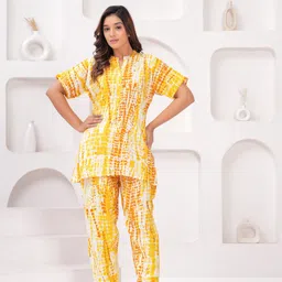 BAESD Printed Mandarin Collar Tunic With Trousers-image-21