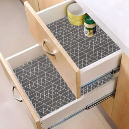 Kuber Industries Grey Set of 2 Water Resistant Shelf Liner Organisers-41