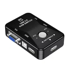 PremiumAV 2-Port USB 2.0 KVM Switch Box Control 2 Computers with 1 USB Keyboard & Mouse for PC, Laptop, Desktop, Monitor, Printer, Video Sharing-1
