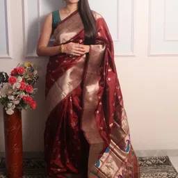 Royal Rajgharana Saree Ethnic Motifs Zari Paithani Sarees-picture-5