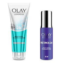Olay Set of Luminous Brightening Foaming Cleanser & Regenerist Retinol 24 Night Serum-6