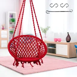 Swingzy Red Hammock Hanging Swing With Cushion-14