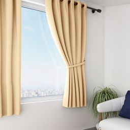 SWAYAM Beige Single Blackout Window Curtain-68