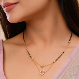 VOJ Gold Plated AD Studded Oval Shaped Mangalsutra-picture-49