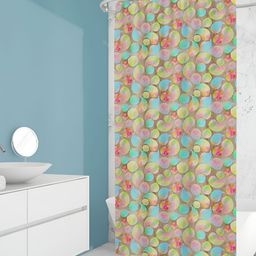 ArtzFolio Pink & Blue Printed Waterproof Shower Curtain-image-96