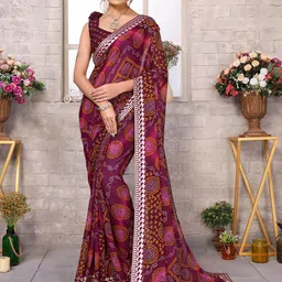 KALINI Bandhani Printed Bandhani Saree-image-72