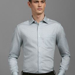 Louis Philippe Men Classic Spread Collar Textured Cotton Formal Shirt-picture-12