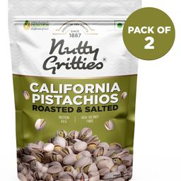 Nutty Gritties California Roasted Pistachios Pack of 2 - 200 gm Each-image-86