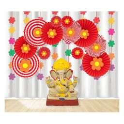 Untumble Ganesh Chaturthi Decoration Items for Simple House Vinayagar Chaturthi Decoration - Pack of 26-image-23