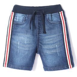 Babyhug Mid Thigh Length Denim Washed  Shorts with Stretch - Blue-image-98