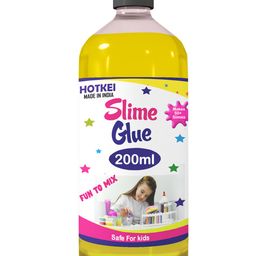 HOTKEI 200 ml Yellow Slime Glue DIY Magic Jelly Putty Toy for Slime Making Maker kit Set Liquid Gel Games Birthday Gift Toys for Boys Girls Kids for Making Slime at Home 3 to 10 Years-6