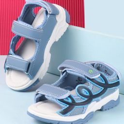 Cute Walk by Babyhug Velcro Closure Sandals - Blue-image-3