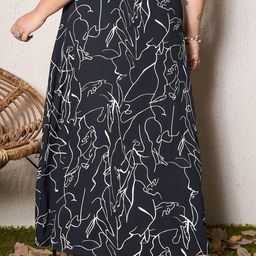 Berrylush Curve Abstract Printed A-line Maxi Skirt image 3