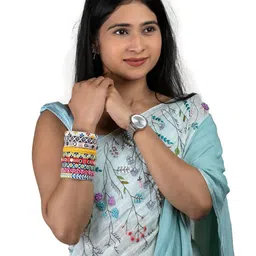 Taasha Craft Set Of 9 Cotton Threads Handcrafted Bangle image 4