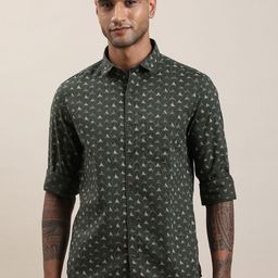 Turtle Relaxed Slim Fit Abstract Printed Spread Collar Pure Cotton Shirt-picture-10