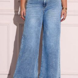 Miss Chase A+ Women Wide Leg High-Rise Light Fade Stretchable Jeans-picture-0