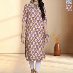 HERE&NOW Selection of 3 Printed Round Neck Straight Kurta-image-99
