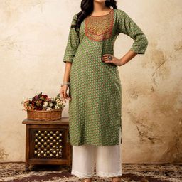 SURHI Geometric Printed Thread Work Straight Kurta-picture-20