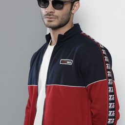 The Indian Garage Co Men Red Colourblocked Sweatshirt-picture-8
