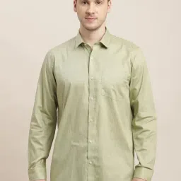 Turtle Olive Cotton Regular Fit Printed Shirt-image-96