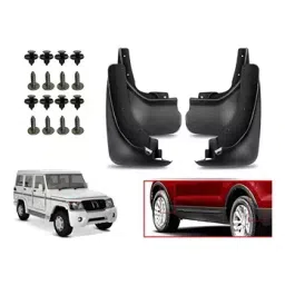 Auto Pearl Front and Rear Mud Guard For Mahindra Bolero Plus AC 2020 (Black) Set of 4 Pcs-5