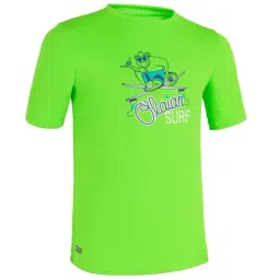 OLAIAN By Decathlon Kids Fluo Lime Printed T-Shirt-image-24