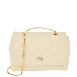 Accessorize London White Quilted Medium Sling Handbag-picture-39