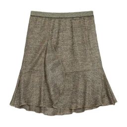 Blue Giraffe Kids Green Self Pattern Skirt-image-36