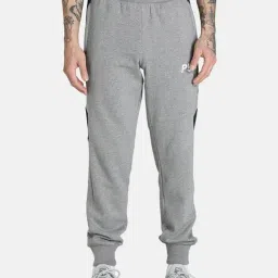 Puma Modern Grey Cotton Regular Fit Colour Block Joggers-image-35