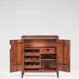 Fabindia Brown Mango Wood Textured Cabinet-image-61