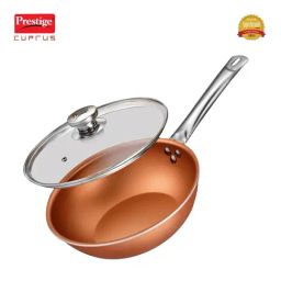 Prestige Brown Aluminium 26.5 cm Gas Compatible Kadai With Glass Lid (3 L) - Set of 1-image-77