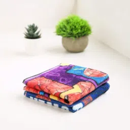 Spaces Marvel Spiderman Character based Blue & Lavender 380 GSM Cotton Face Towel - Set of 2-image-89