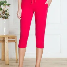 Van Heusen Pink Cotton Printed Capris-image-96