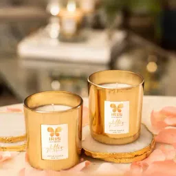 IRIS Glitter Gold Wax Votive - Set of 2-11