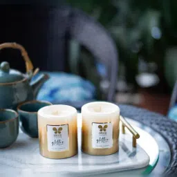 IRIS Lacquered Glitter Gold Wax Candle-29