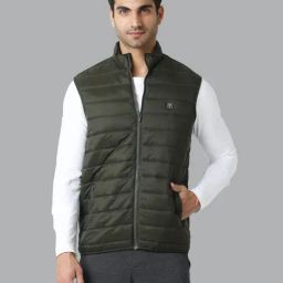 Van Heusen Athleisure Regular Fit Extra Warm High Neck Woven Jacket - Military Green-image-54