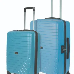 Carriall Blue 8 Wheel Medium & Small Hard Checked Luggage Set of 2 - 46 cm-9